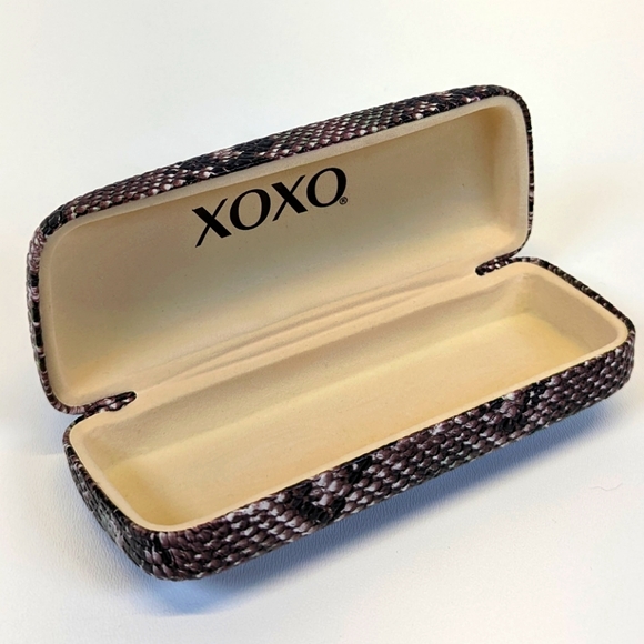 XOXO Eyeglasses Sunglasses Hard Case Faux Snakeskin - Picture 3 of 4